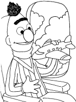A coloring page of sesame street